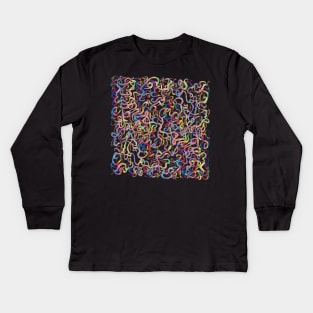 Rainbow Worms Confetti Kids Long Sleeve T-Shirt